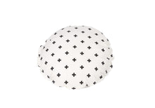 Load image into Gallery viewer, CUSHION COVER ROUND CROSS WHITE BLACK