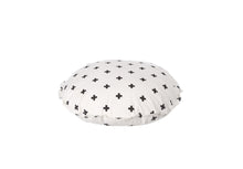 Load image into Gallery viewer, CUSHION COVER ROUND CROSS WHITE BLACK